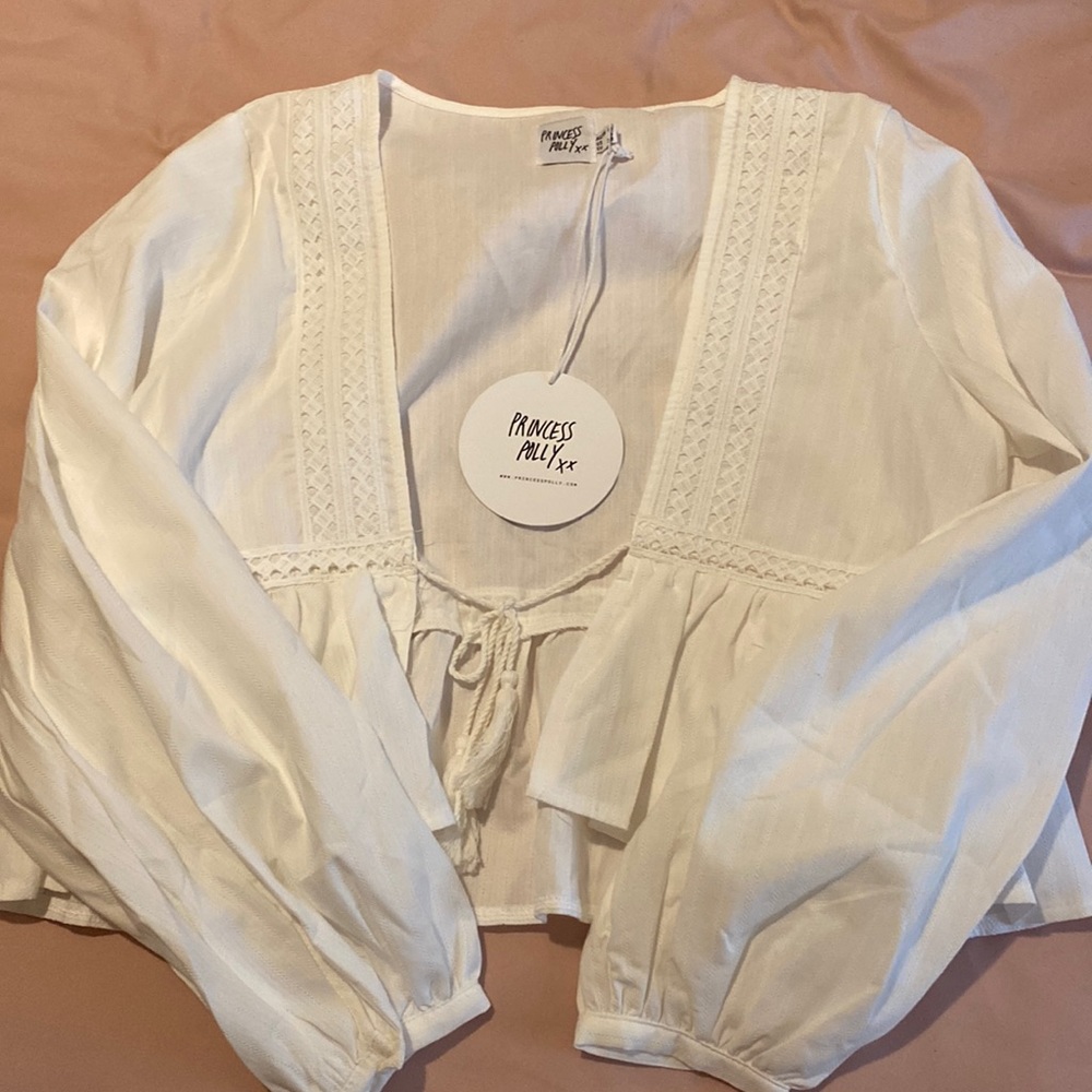 White long sleeve top